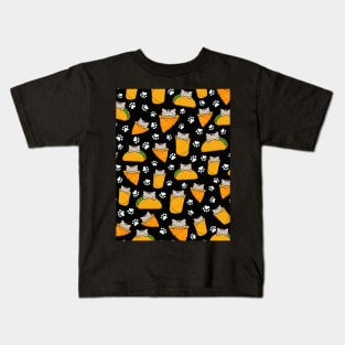 Pizza, taco and burrito pattern Kids T-Shirt